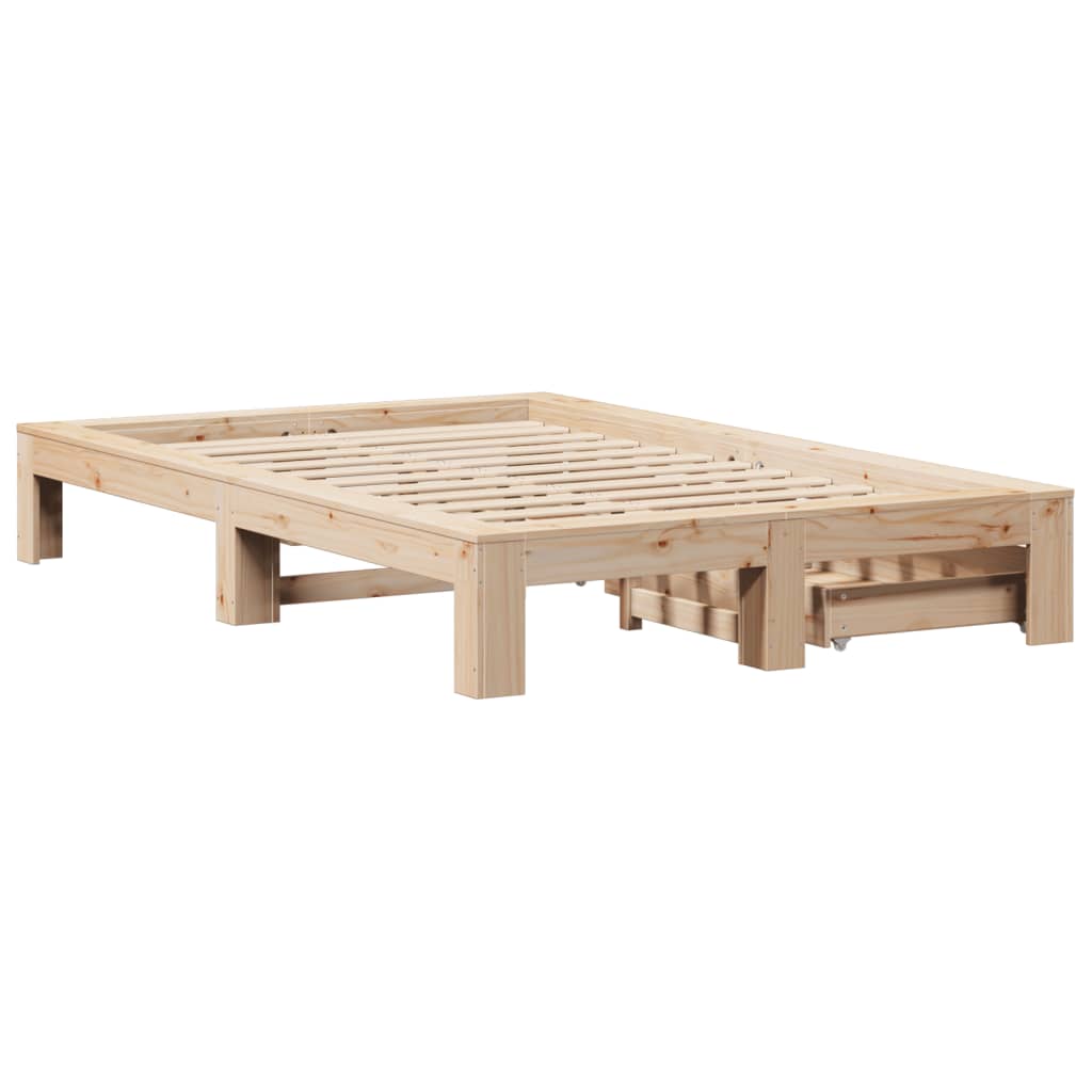 Bed Frame without Mattress 120x200 cm Solid Wood Pine