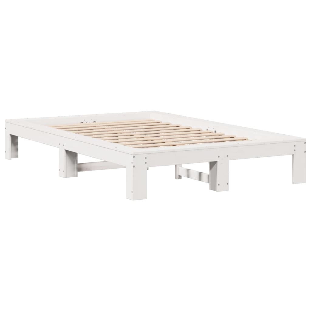 Bed Frame without Mattress White 120x200 cm Solid Wood Pine