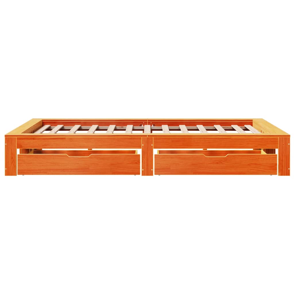 Bed Frame without Mattress Wax Brown 120x200 cm Solid Wood Pine