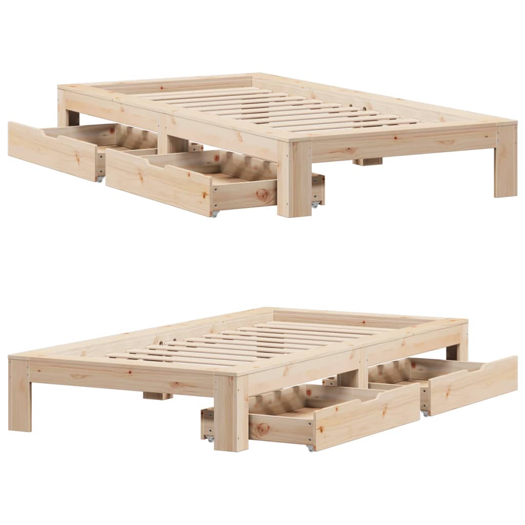 Bed Frame without Mattress 100x200 cm Solid Wood Pine