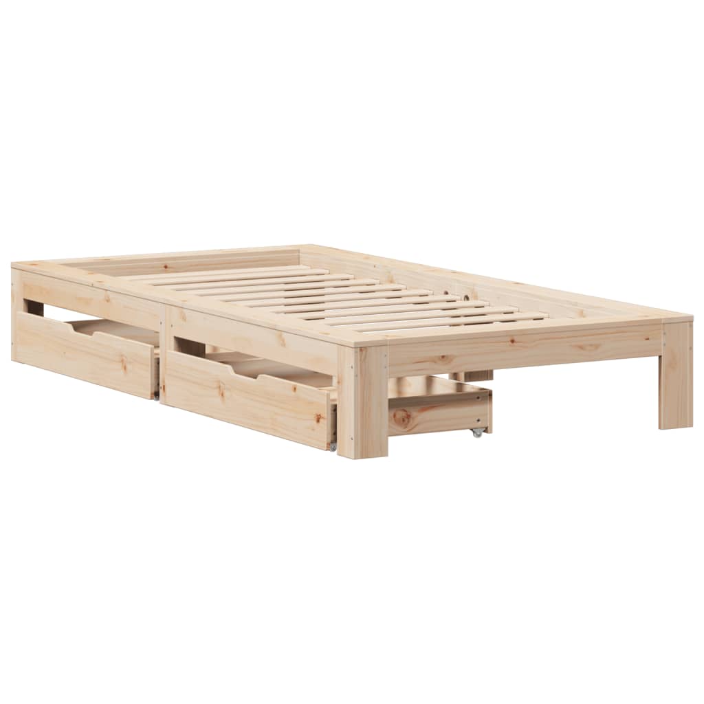 Bed Frame without Mattress 90x200 cm Solid Wood Pine