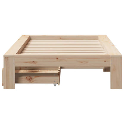 Bed Frame without Mattress 90x200 cm Solid Wood Pine