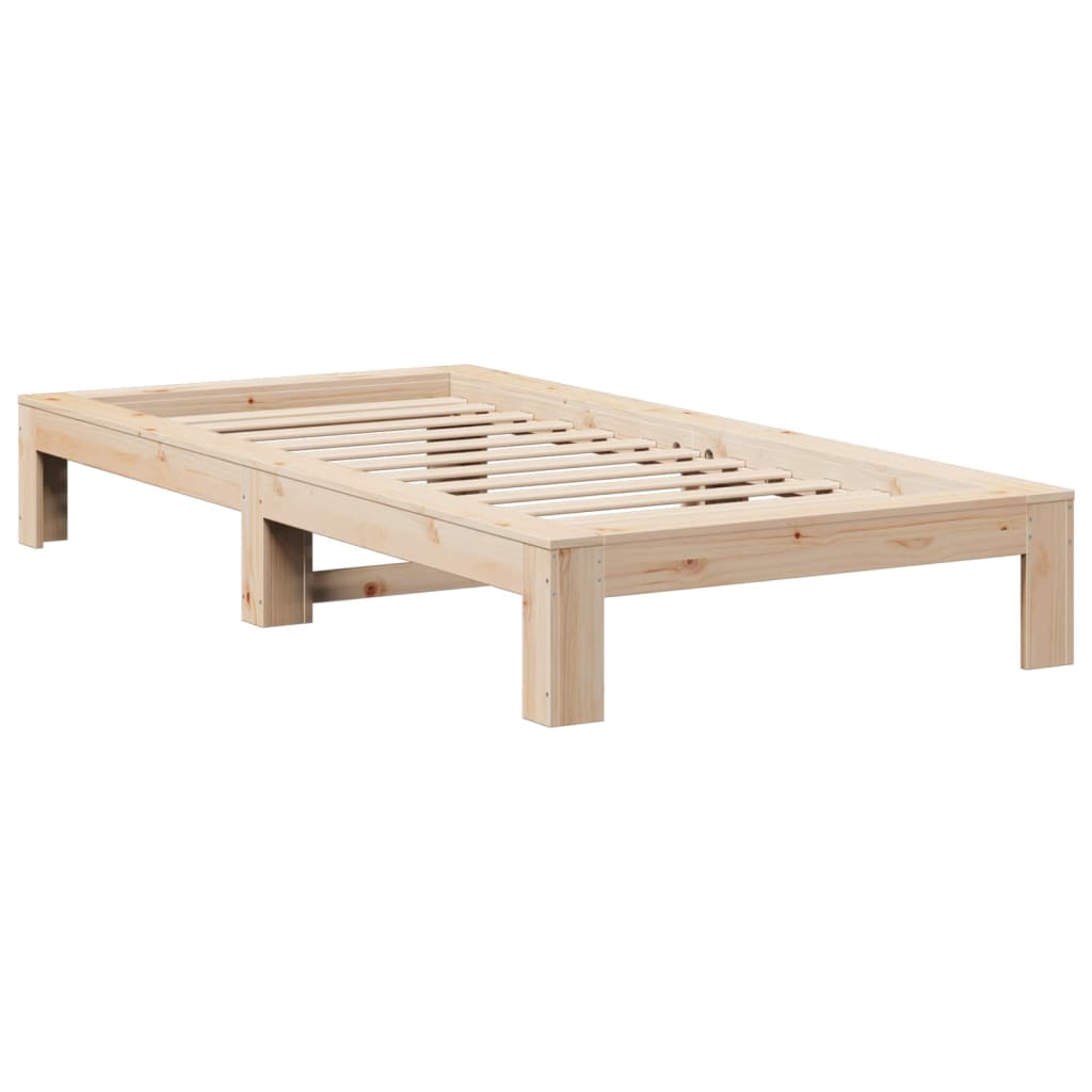 Bed Frame without Mattress 90x200 cm Solid Wood Pine