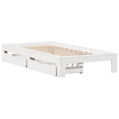 Bed Frame without Mattress White 90x200 cm Solid Wood Pine