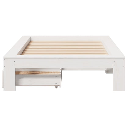 Bed Frame without Mattress White 90x200 cm Solid Wood Pine