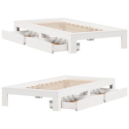 Bed Frame without Mattress White 90x200 cm Solid Wood Pine