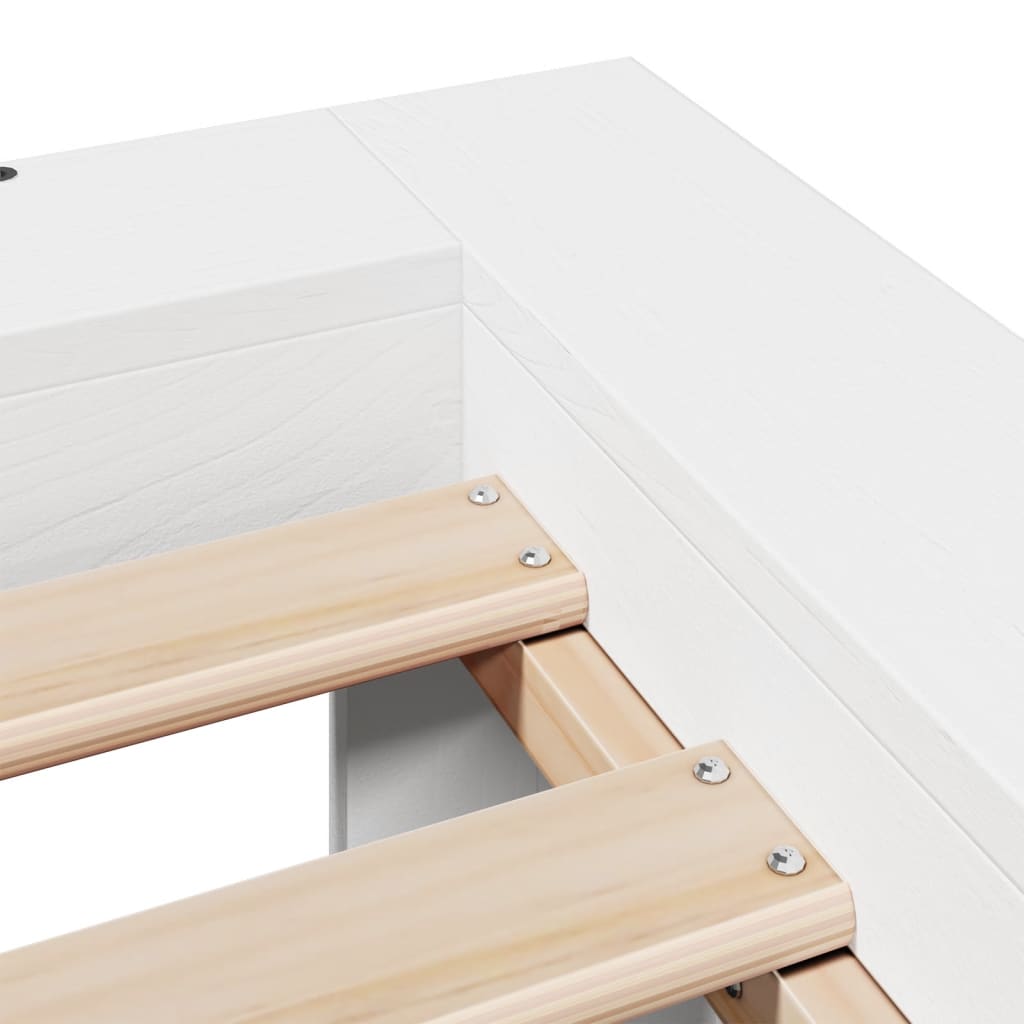 Bed Frame without Mattress White 90x200 cm Solid Wood Pine