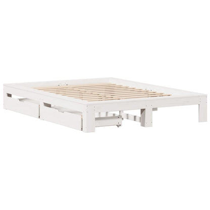 Bed Frame without Mattress White 140x190 cm Solid Wood Pine