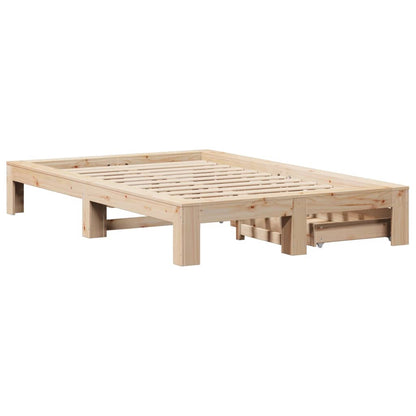 Bed Frame without Mattress 135x190 cm Double Solid Wood Pine