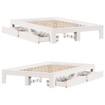 Bed Frame without Mattress White 120x190 cm Small Double Solid Wood Pine