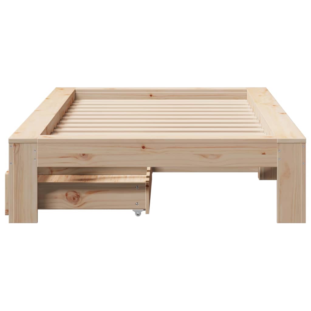 Bed Frame without Mattress 90x190 cm Single Solid Wood Pine