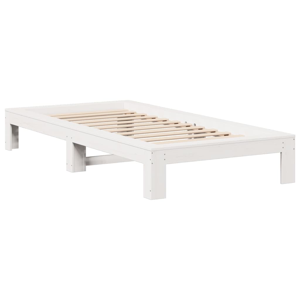 Bed Frame without Mattress White 90x190 cm Single Solid Wood Pine