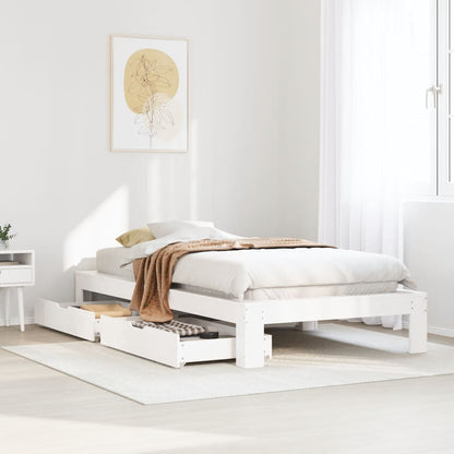 Bed Frame without Mattress White 90x190 cm Single Solid Wood Pine