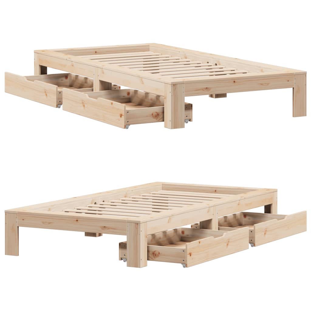 Bed Frame without Mattress 75x190 cm Small Single Solid Wood Pine