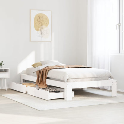 Bed Frame without Mattress White 75x190 cm Small Single Solid Wood Pine