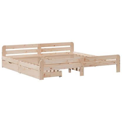 Bed frame without Mattress 200x200 cm Solid Wood Pine