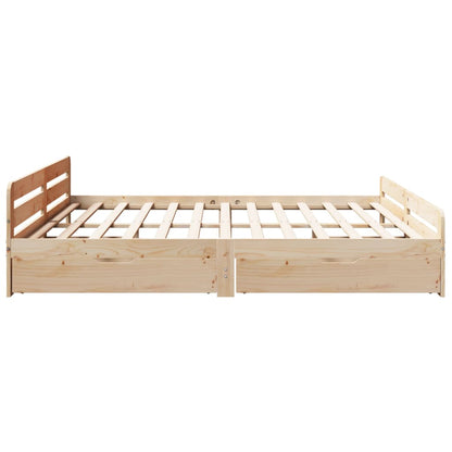 Bed frame without Mattress 200x200 cm Solid Wood Pine