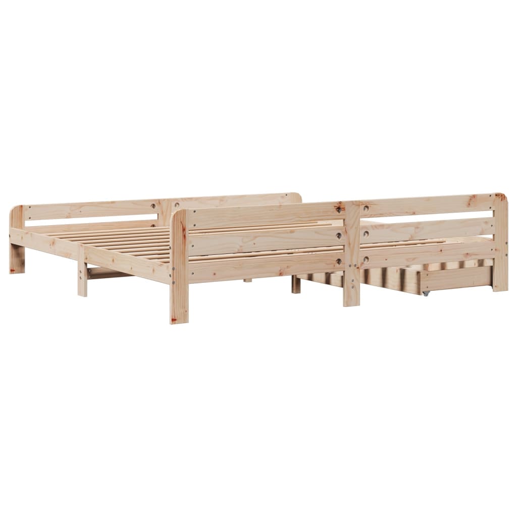 Bed frame without Mattress 200x200 cm Solid Wood Pine