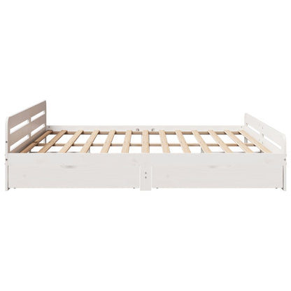 Bed frame without Mattress White 180x200 cm Super King Solid Wood Pine