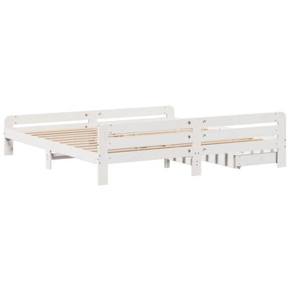 Bed frame without Mattress White 180x200 cm Super King Solid Wood Pine