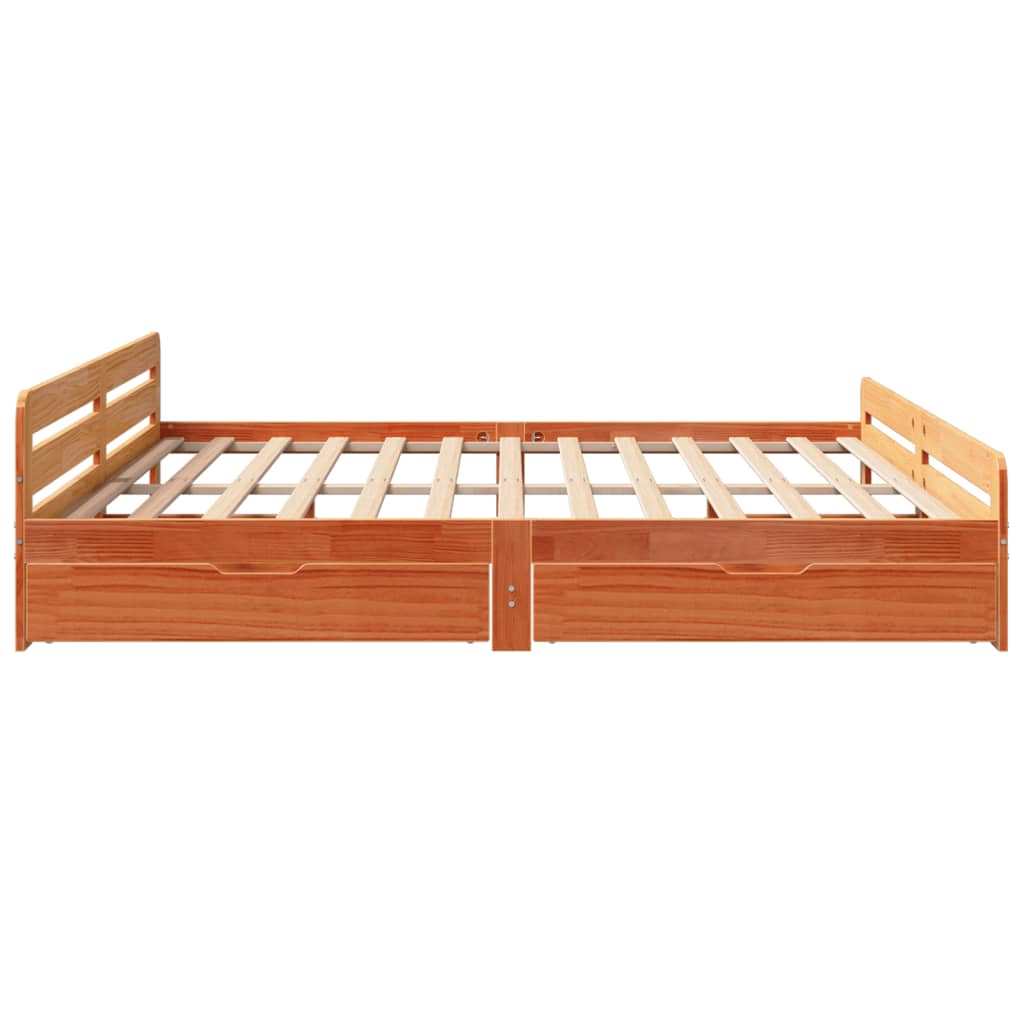 Bed frame without Mattress Wax Brown 180x200 cm Super King Solid Wood Pine