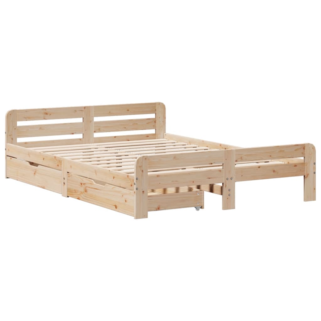 Bed frame without Mattress 160x200 cm Solid Wood Pine