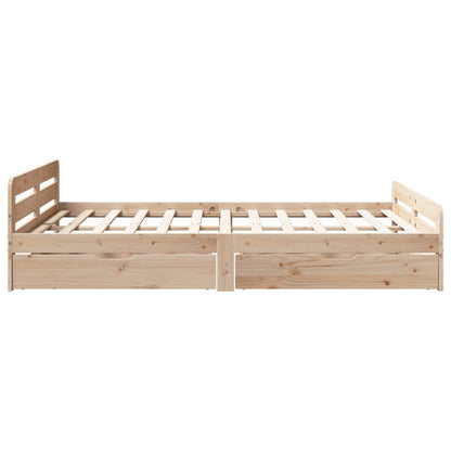 Bed frame without Mattress 160x200 cm Solid Wood Pine