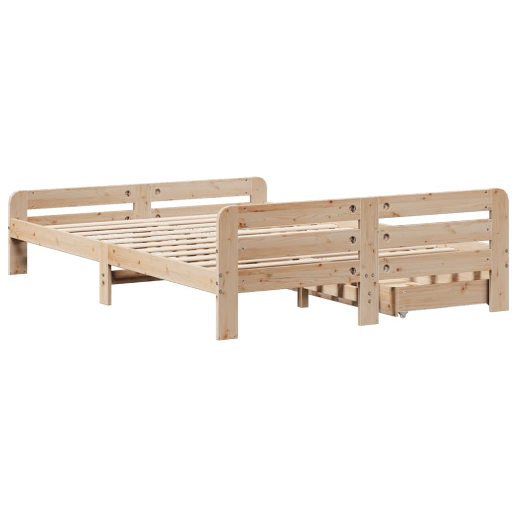 Bed frame without Mattress 160x200 cm Solid Wood Pine