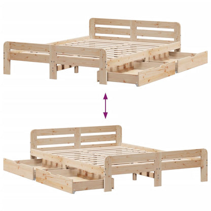 Bed frame without Mattress 160x200 cm Solid Wood Pine