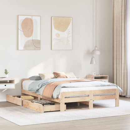 Bed frame without Mattress 160x200 cm Solid Wood Pine