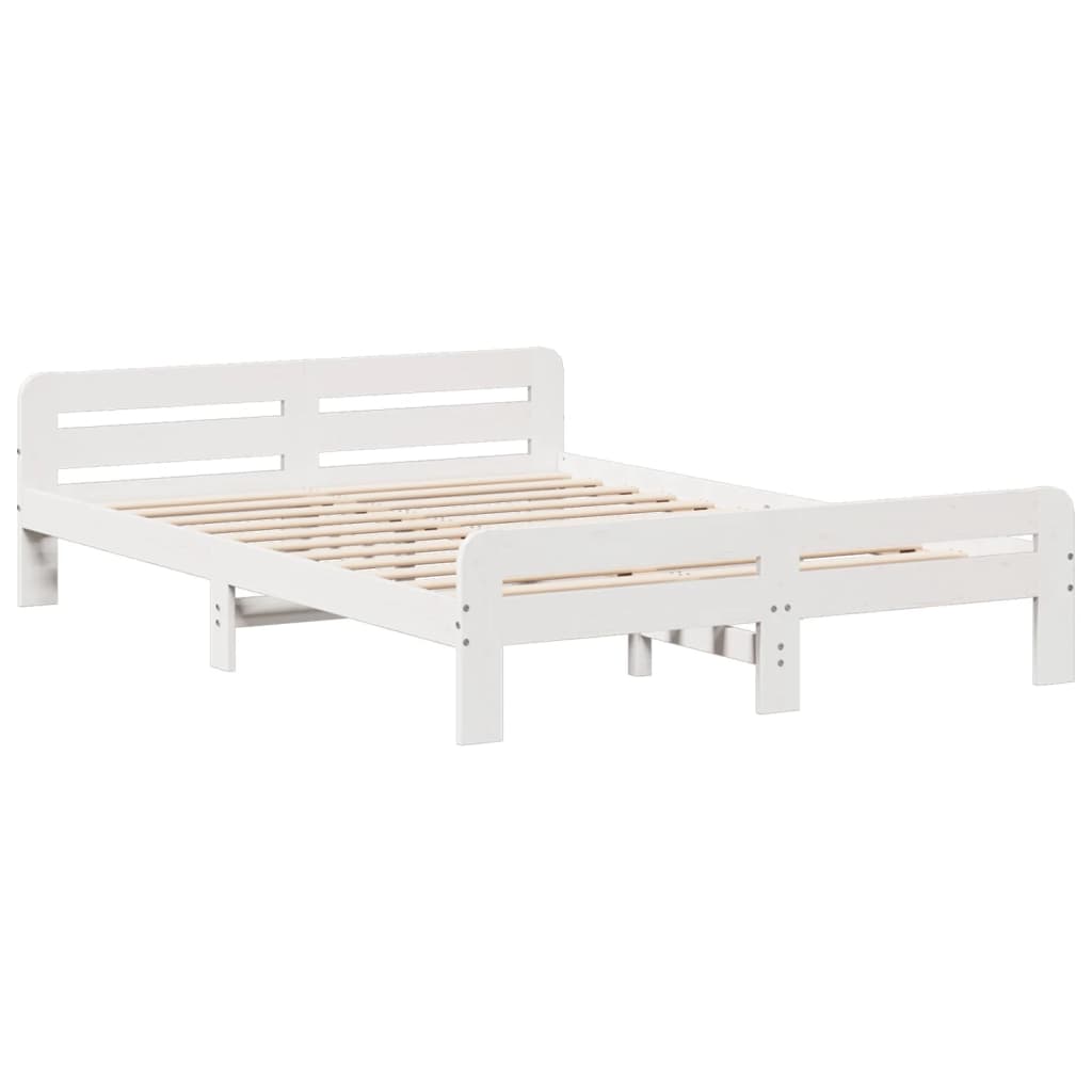 Bed frame without Mattress White 160x200 cm Solid Wood Pine