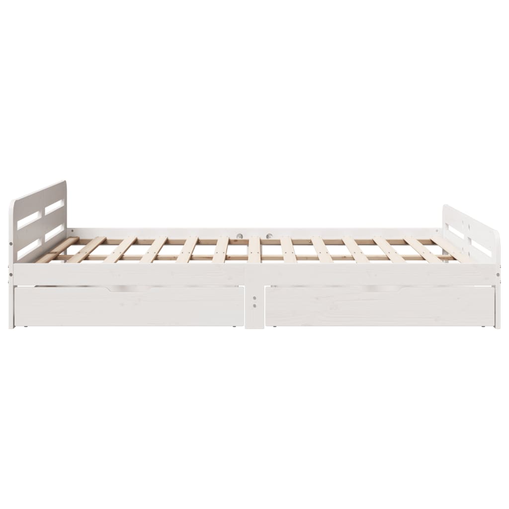 Bed frame without Mattress White 160x200 cm Solid Wood Pine