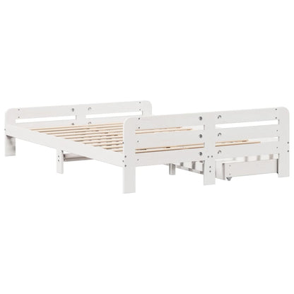 Bed frame without Mattress White 160x200 cm Solid Wood Pine