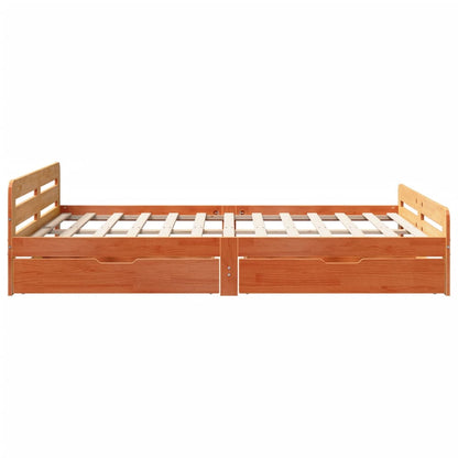 Bed frame without Mattress Wax Brown 160x200 cm Solid Wood Pine