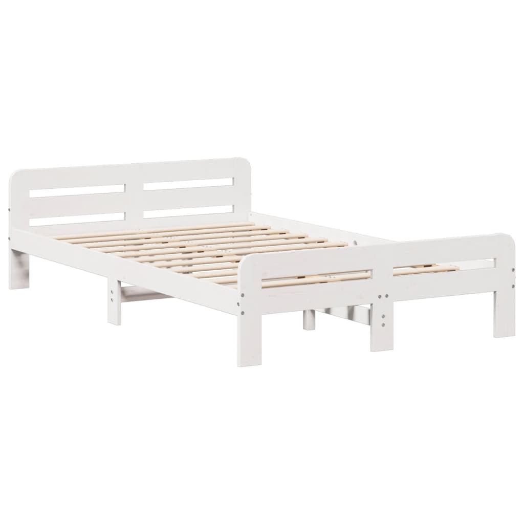 Bed frame without Mattress White 120x200 cm Solid Wood Pine