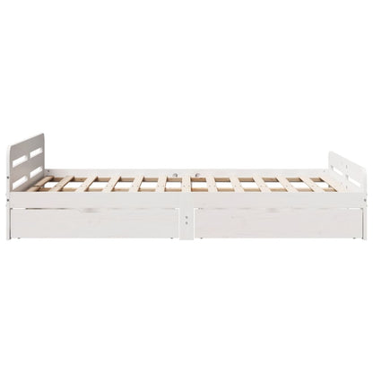 Bed frame without Mattress White 120x200 cm Solid Wood Pine