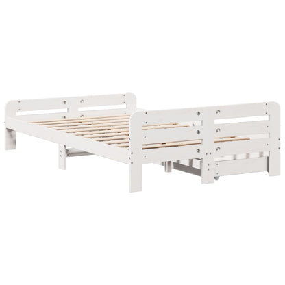 Bed frame without Mattress White 120x200 cm Solid Wood Pine