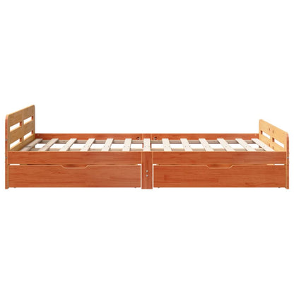 Bed frame without Mattress Wax Brown 120x200 cm Solid Wood Pine