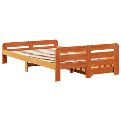 Bed frame without Mattress Wax Brown 120x200 cm Solid Wood Pine