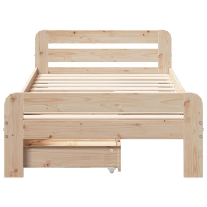 Bed frame without Mattress 100x200 cm Solid Wood Pine