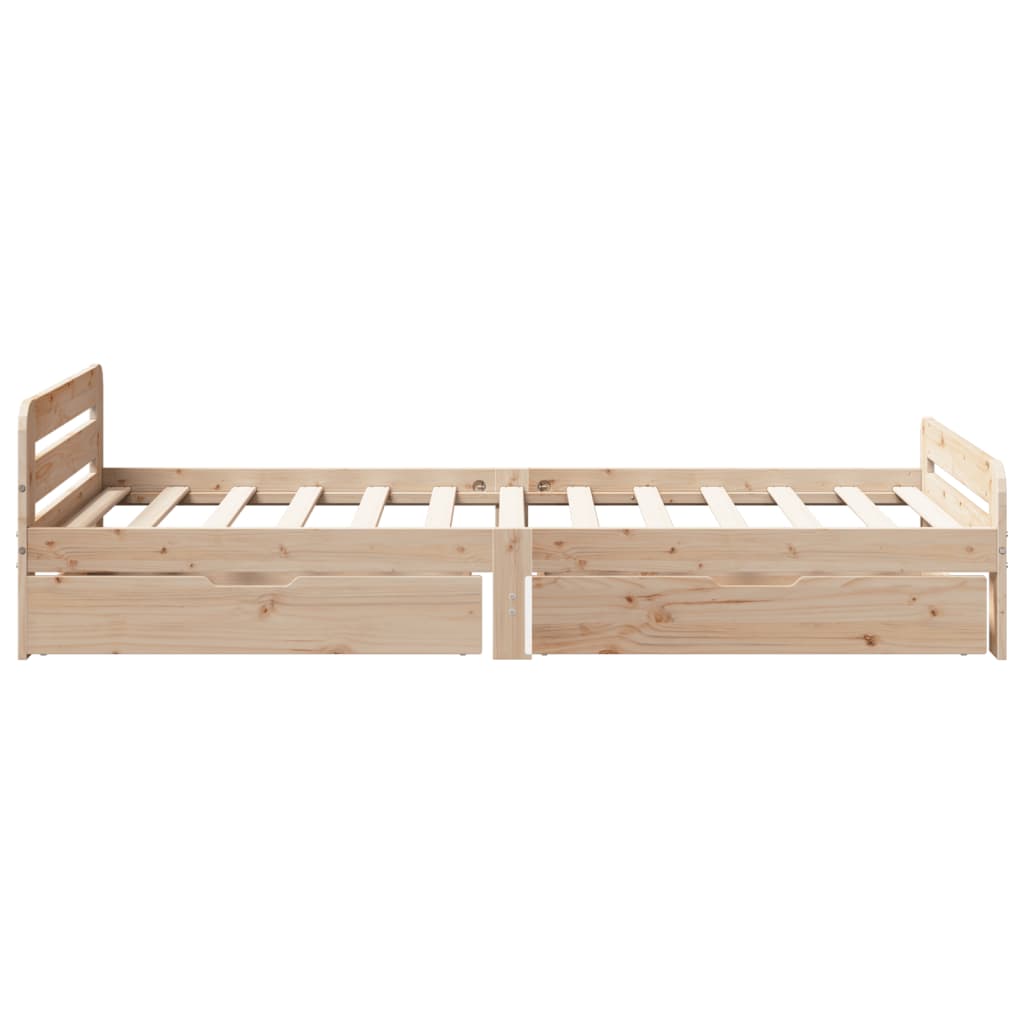 Bed frame without Mattress 100x200 cm Solid Wood Pine