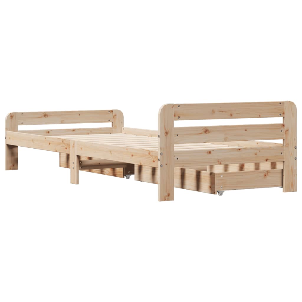 Bed frame without Mattress 100x200 cm Solid Wood Pine