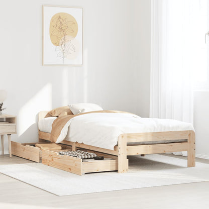 Bed frame without Mattress 100x200 cm Solid Wood Pine