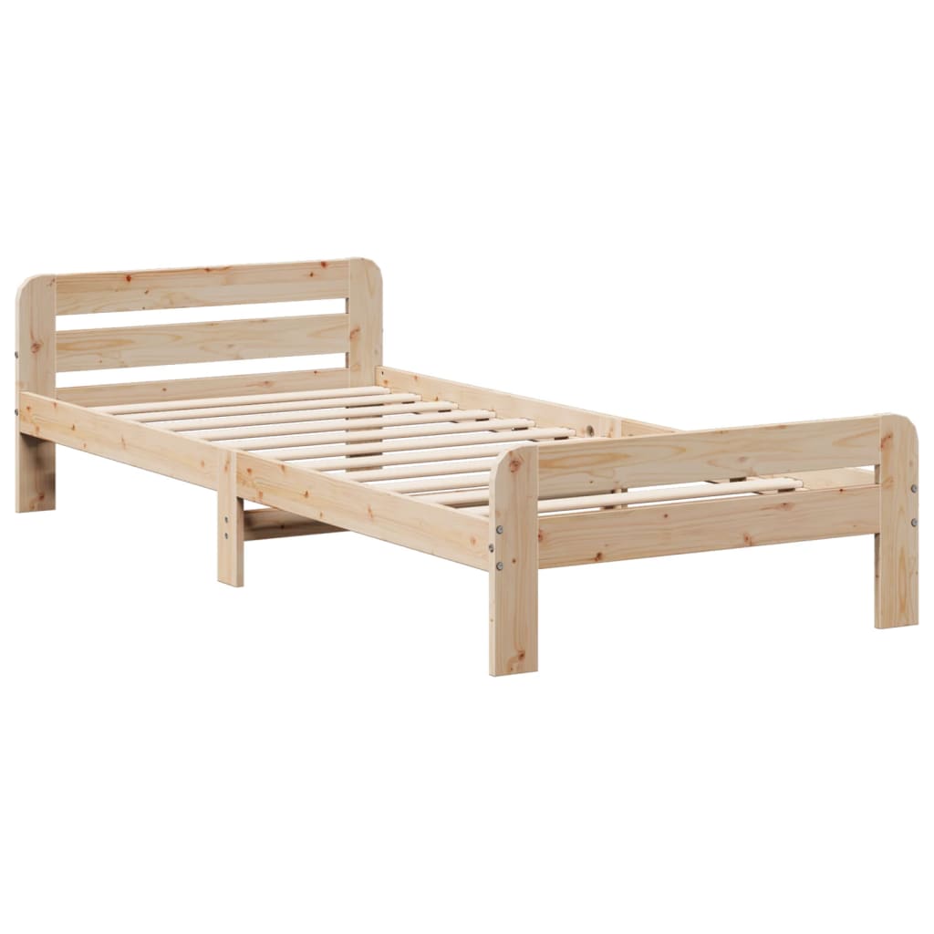 Bed frame without Mattress 90x200 cm Solid Wood Pine