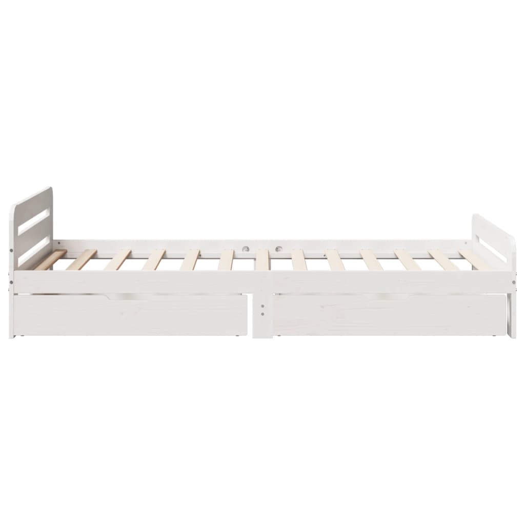 Bed frame without Mattress White 90x200 cm Solid Wood Pine