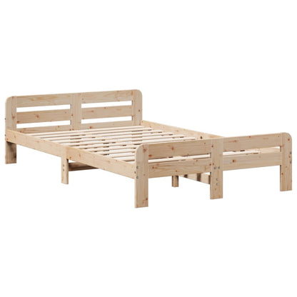 Bed frame without Mattress 135x190 cm Double Solid Wood Pine