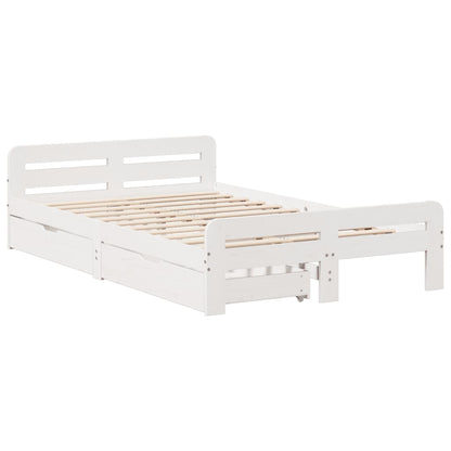 Bed frame without Mattress White 120x190 cm Small Double Solid Wood Pine