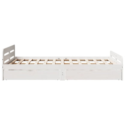 Bed frame without Mattress White 120x190 cm Small Double Solid Wood Pine