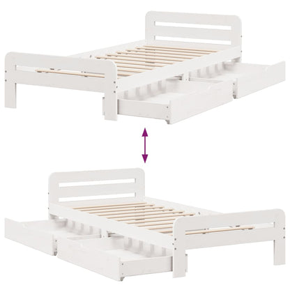 Bed frame without Mattress White 75x190 cm Small Single Solid Wood Pine