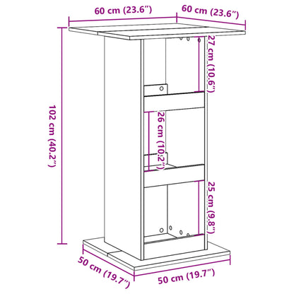 Bar Table with Storage Concrete Grey 60x60x102 cm Engineered Wood